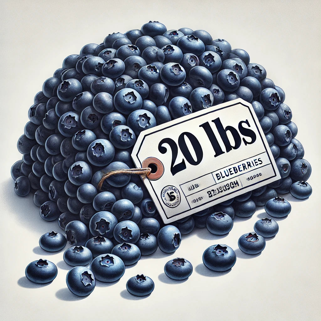 20 lbs of FRESH Spray Free Blueberries ($4/lb)