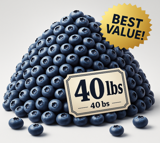 40 lbs of FRESH Spray Free Blueberries ($3.50/lb)
